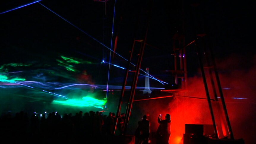 Laser show Dark Mofo