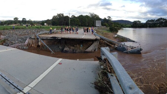 The John Muntz Bridge in Upper Coomera after the massive rainfalls.