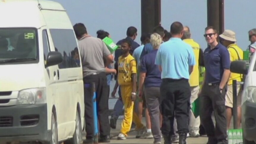 Asylum seeker arrives on Christmas Island dressed as cricket player