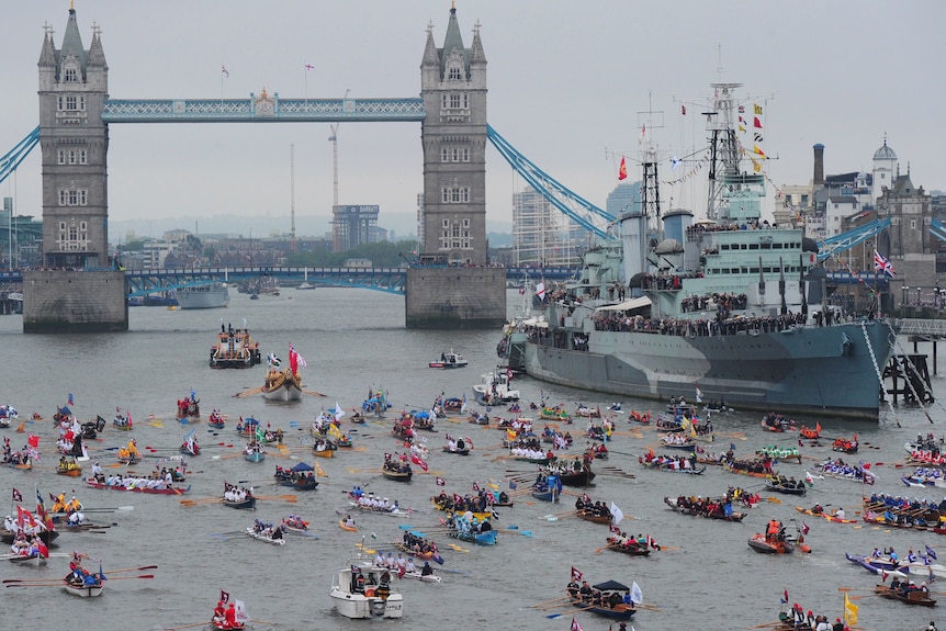 The manpowered section of the Diamond Jubilee Pageant.