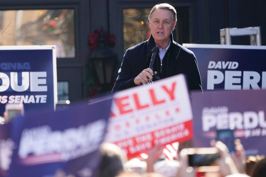 Senator David Perdue at a rally in the United States.