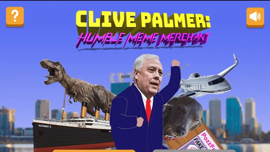 A screenshot of Clive Palmer's mobile game Humble Meme Merchant.