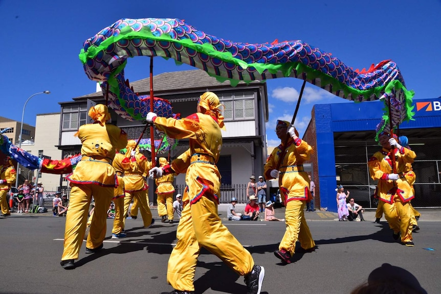 Dragon at the Hobart Christmas pageant.