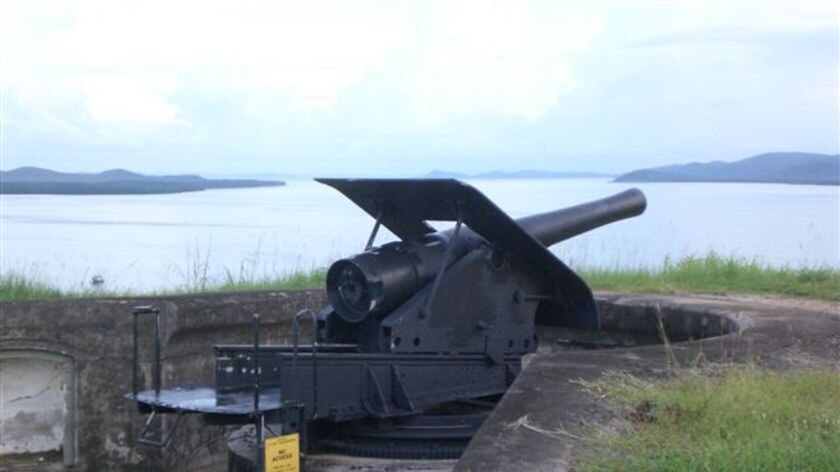 Gun cannon placement at Green Hill Fort on Thursday Island.