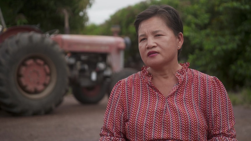 Photo of a cambodian woman talking