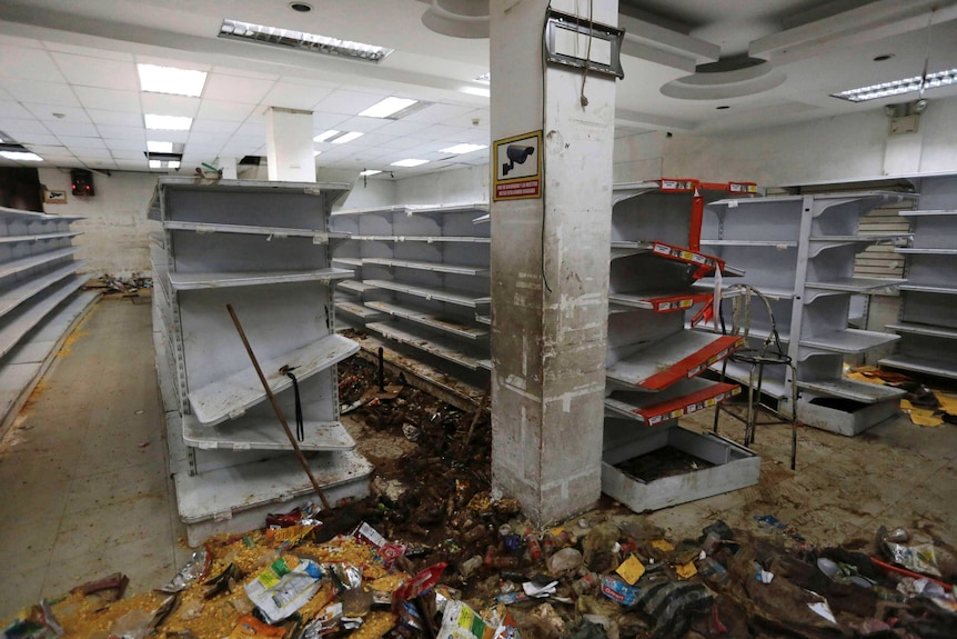 Looted store in El Valle, Caracas