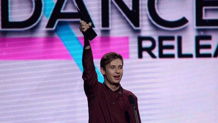 Flume receives the Best Dance Release award at the 27th ARIA Awards.