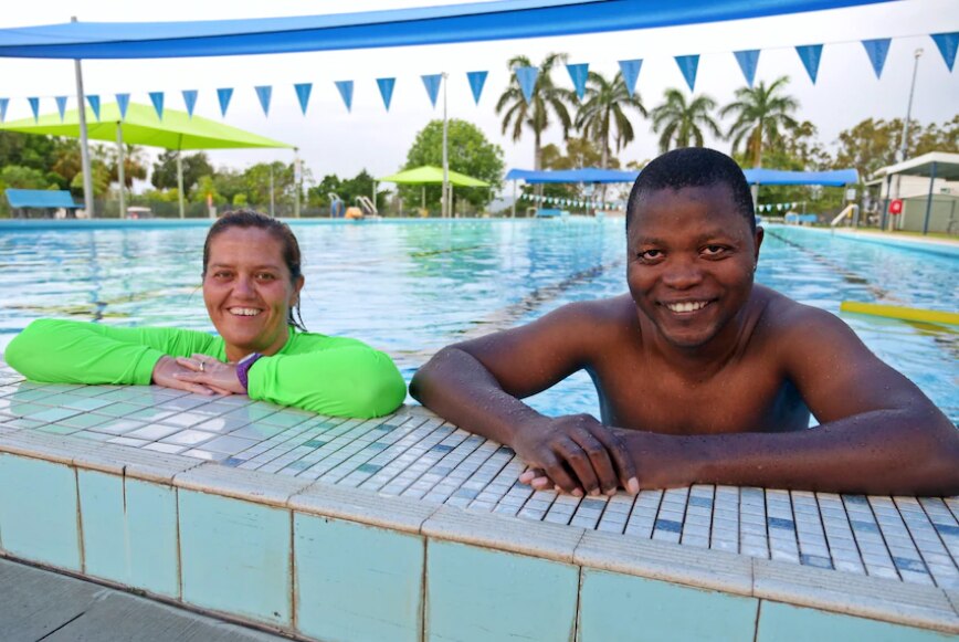 Locals enjoying the Dysart pool
