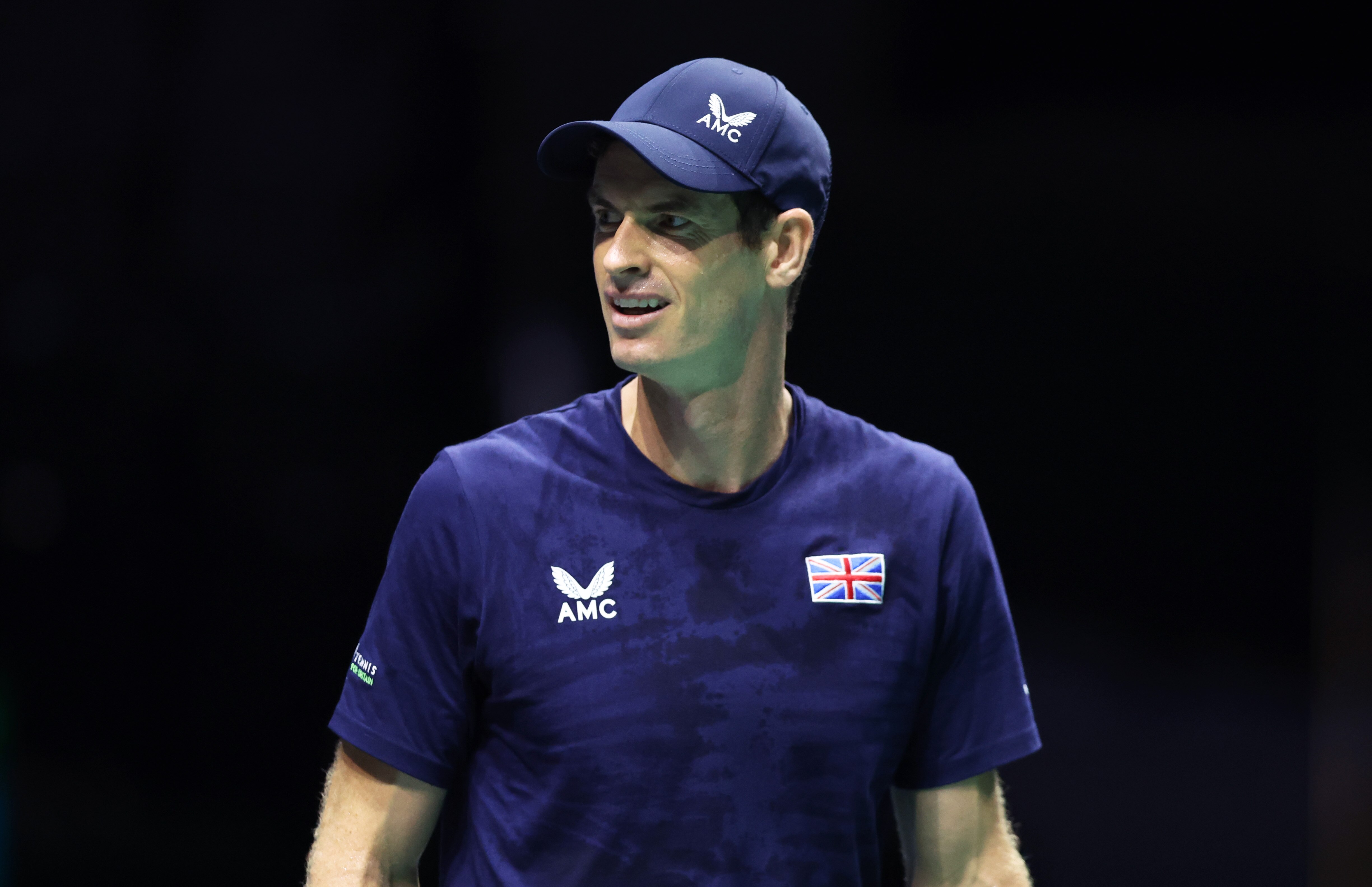 Andy Murray looks to one side