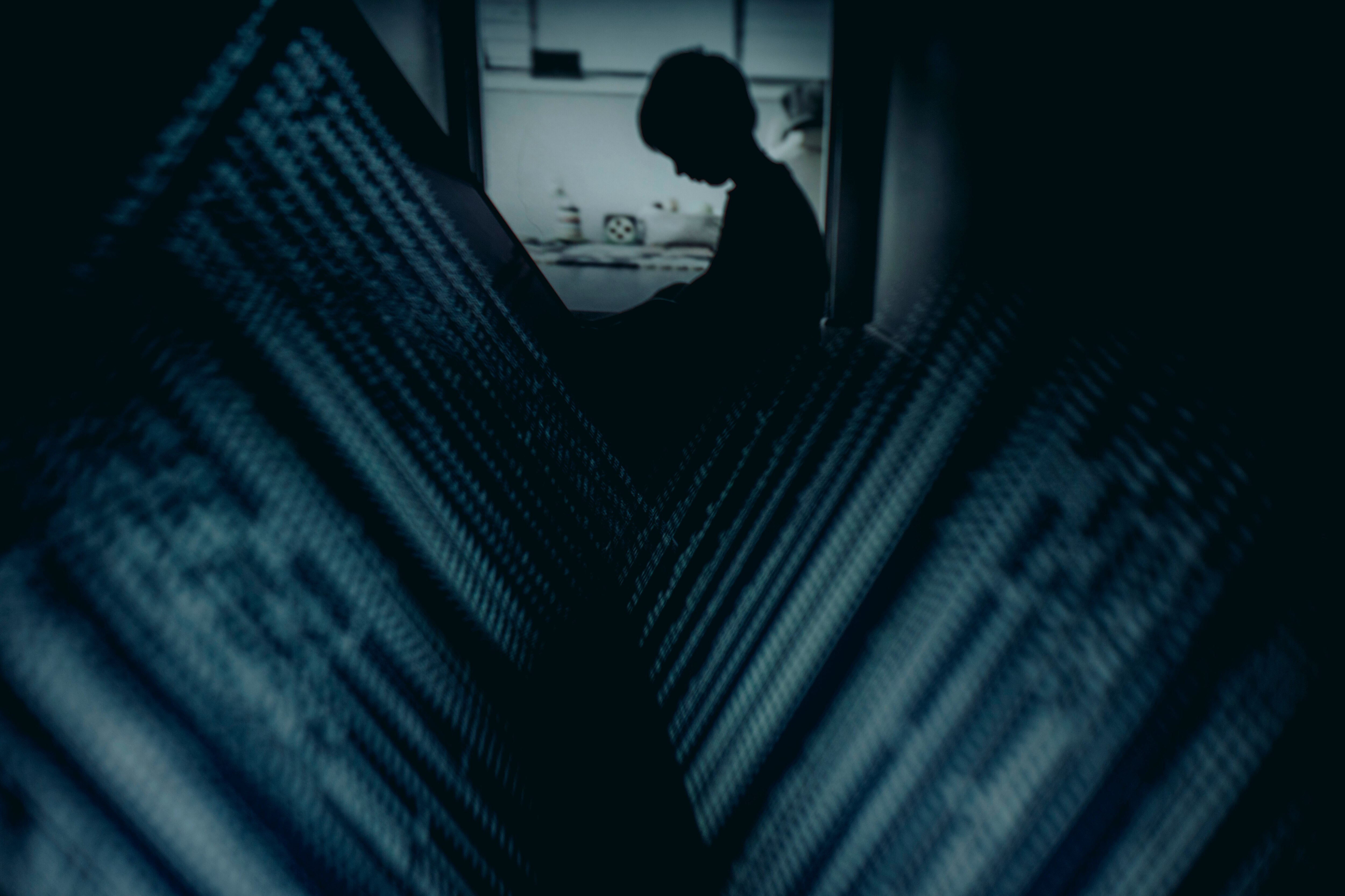 Fuzzy white text on black screen