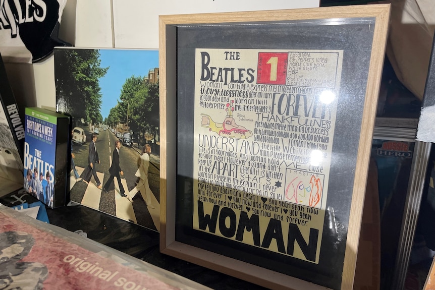 Framed Beatles lyrics