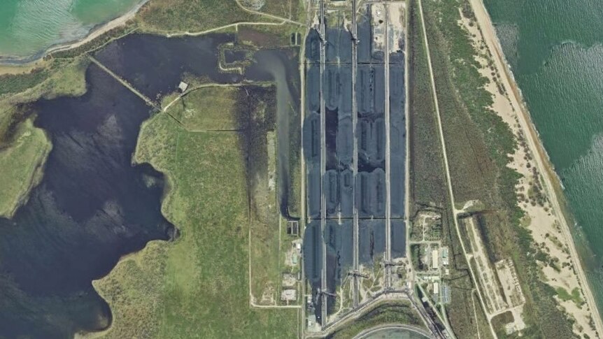 A Queensland Government satellite image of the Calely Wetlands, of Abbot Point coal terminal, after Cyclone Debbie.
