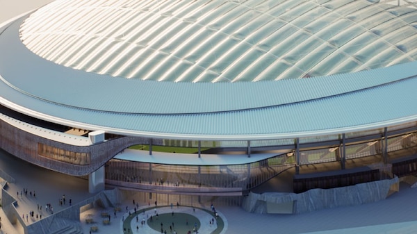 A concept image for Hobart's Macquarie Point stadium.