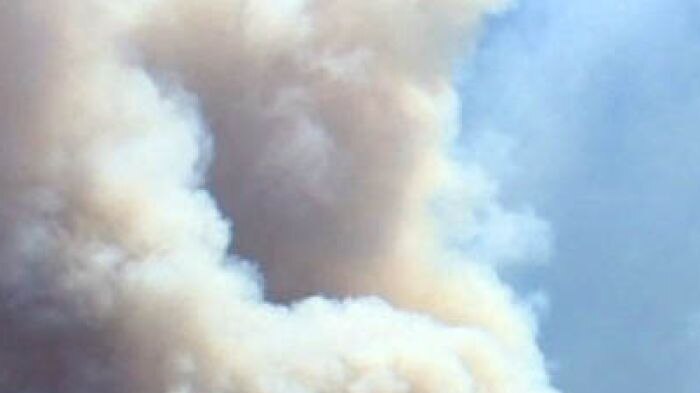 Huge plume of smoke over the Grampians, in Western Victoria