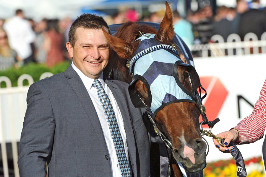 Paul Snowden with Shooting To Win after Caulfield Guineas