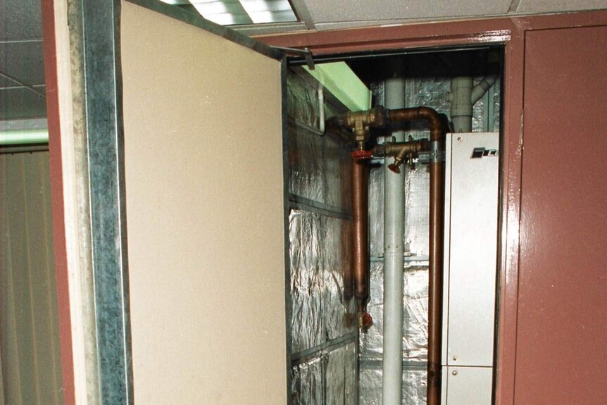 Airconditioning plant room where Phillip Carlyle was found dead