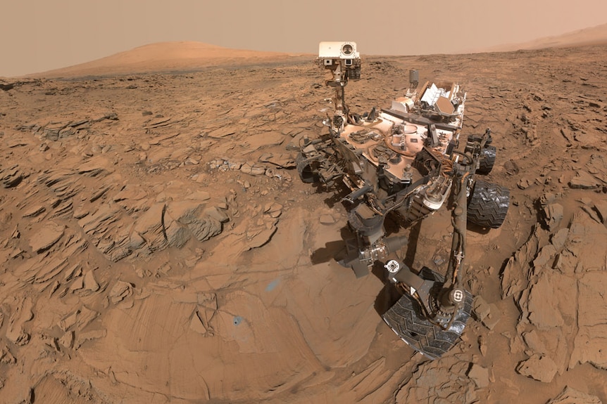 NASA Curiosity Rover image at lower Mount Sharp