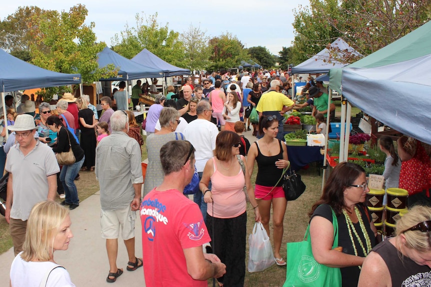 The 'SAGE' Moruya farmers market opens every Tuesday with the ringing of the bell at 3pm