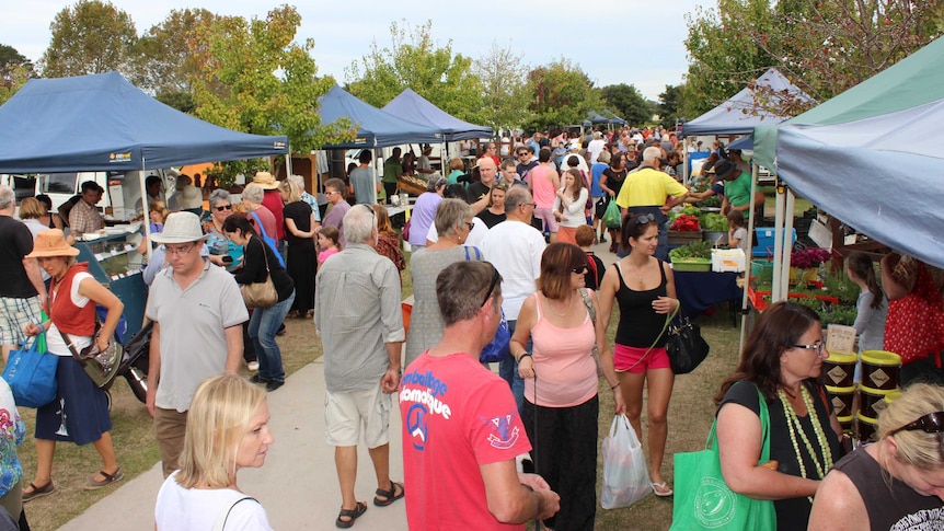 The 'SAGE' Moruya farmers market opens every Tuesday with the ringing of the bell at 3pm