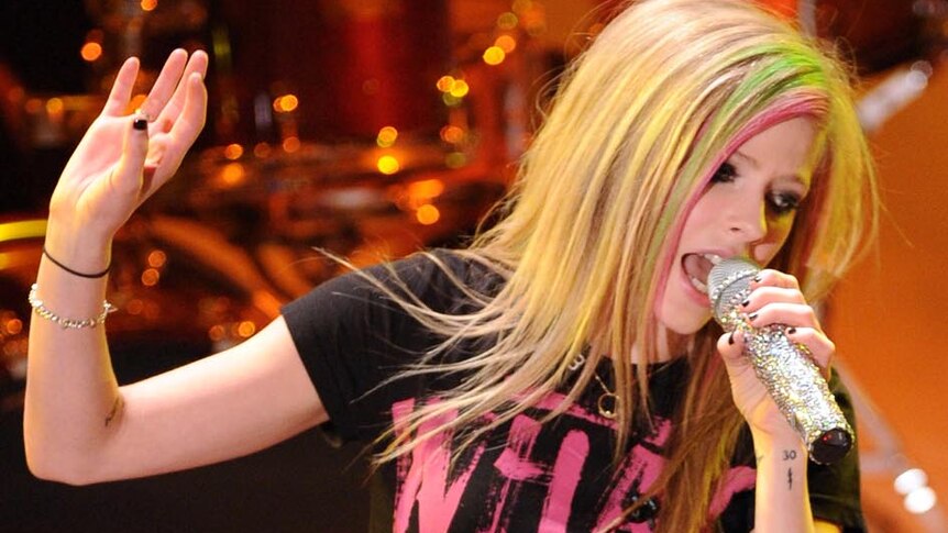 Avril Lavigne performs in Italy.