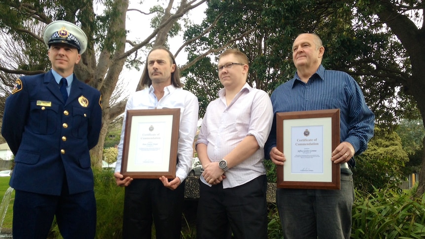 Constable Stephen Orme, Shane Hooper, Cameron Simonds and Jeffrey Grimme.