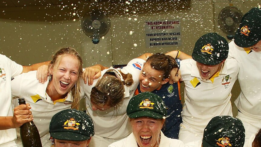 The Southern Stars celebrate reclaiming the Ashes for the first time since 2005.