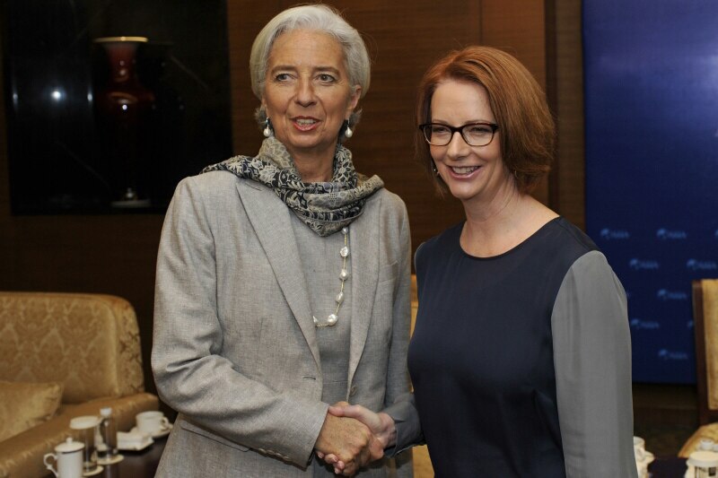 Julia Gillard meets IMF chief Christine Lagarde
