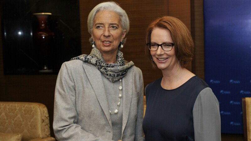 Julia Gillard meets IMF chief Christine Lagarde