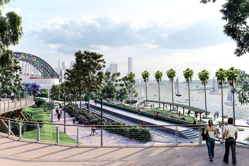 an artist's impression of what a redeveloped lavender bay walk way could look like