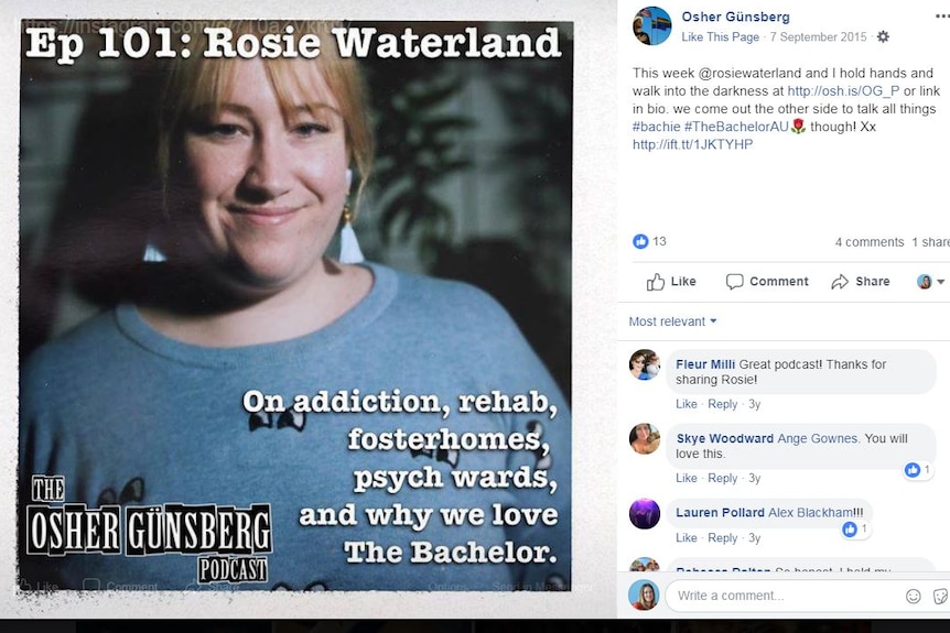Facebook post from Osher Gunsberg spoofing The Bachelor television program