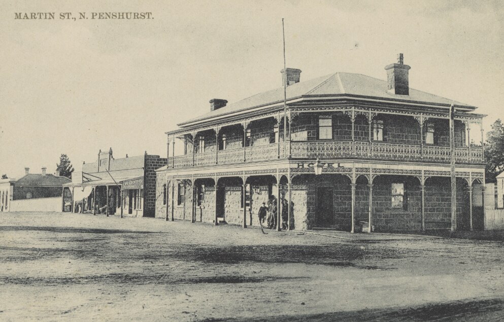 Una vieja imagen en blanco y negro del hotel Penshurst.