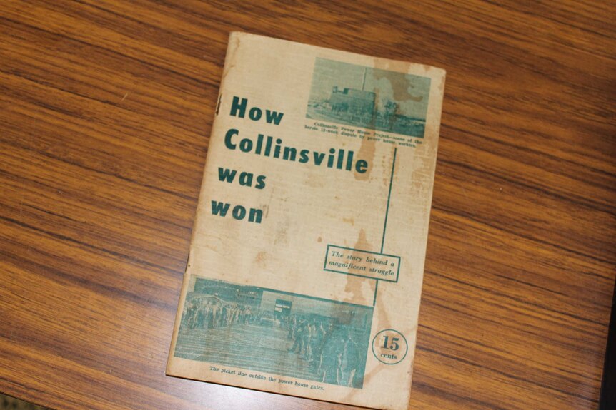 A yellowing, 50-year-old booklet which says 'How Collinsville was won' on the front