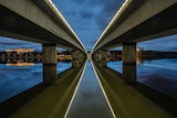 Commonwealth Avenue Bridge, looking across to Parliament House in the distance.