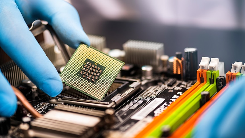 Stock photo of a computer chip