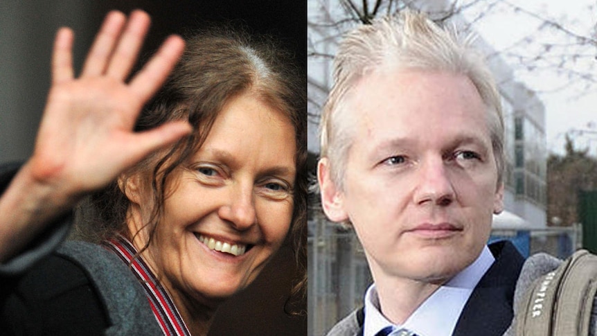 Julian Assange and his mother Christine