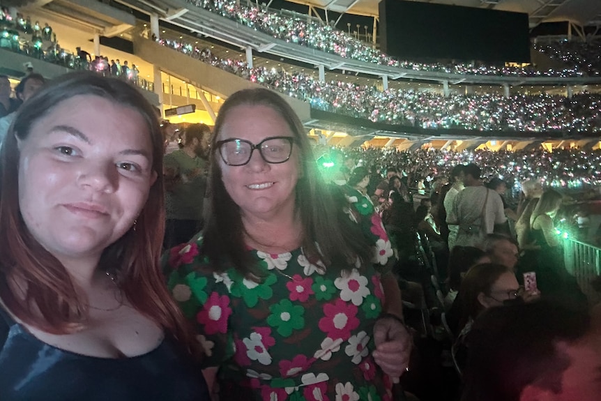 A concert selfie of Jenelle Macri and her daughter Lucia.