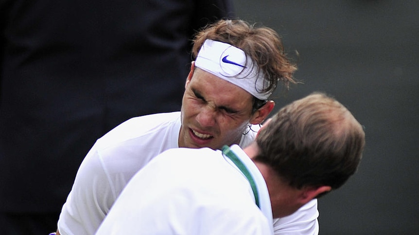Nadal complained of pain in his foot in the first set, but still managed to beat Del Potro in four sets.