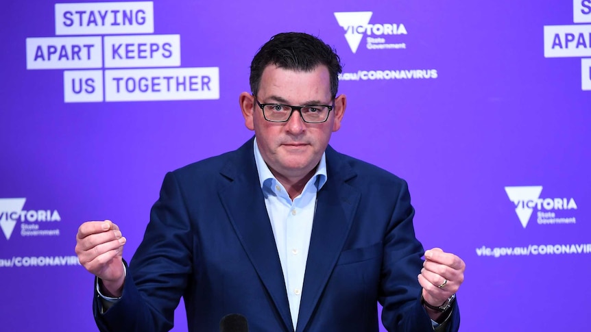 Victorian Premier Daniel Andrews speaks to the media during a press conference in Melbourne on July 22, 2020.