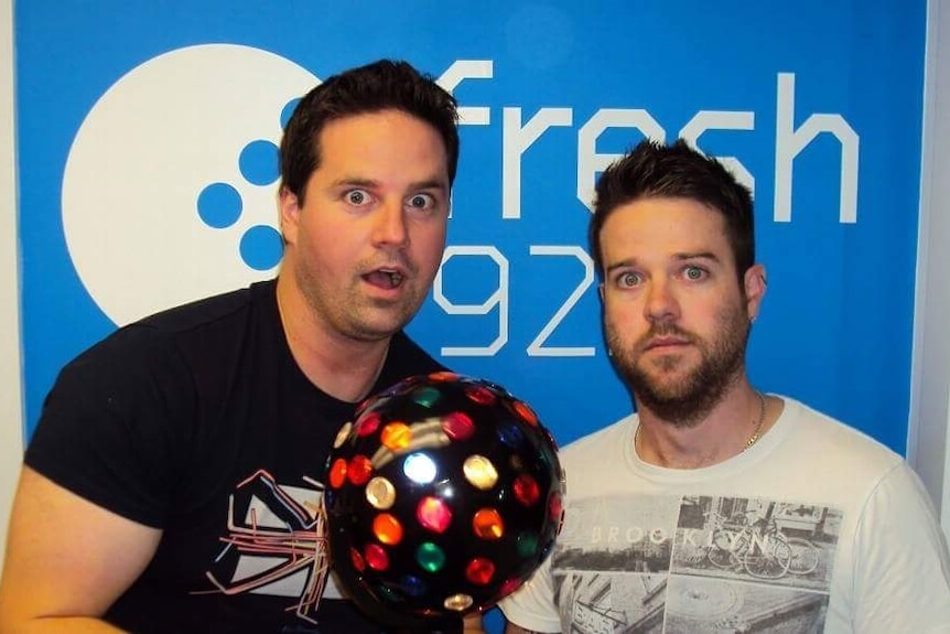 Antony Van Der Meer (left) with his radio co-host.