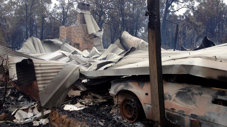 The remains of a house in Stoneville that was destroyed by a bushfire.