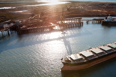 Utah Point bulk handling facility in the Western Australian Pilbara.