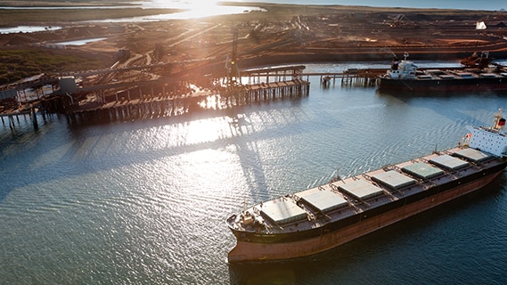 Utah Point bulk handling facility in the Western Australian Pilbara.