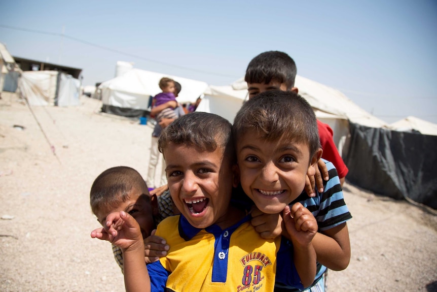 Children at the camp in Fallujah.
