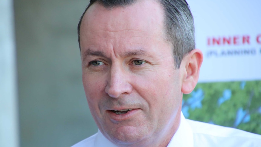WA Premier Mark McGowan being interviewed by reporters in Subiaco