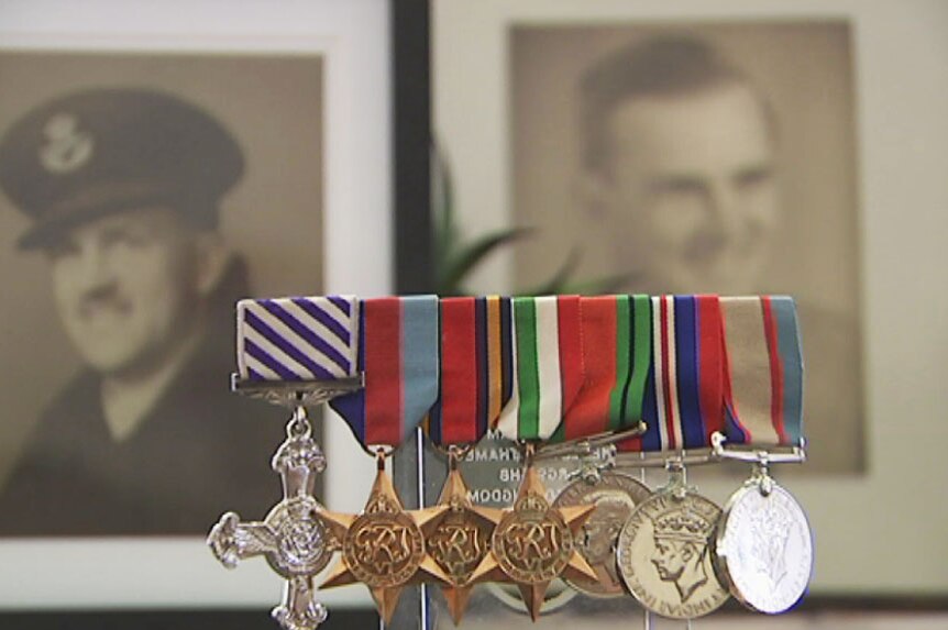 Chuck Younger's war medals.