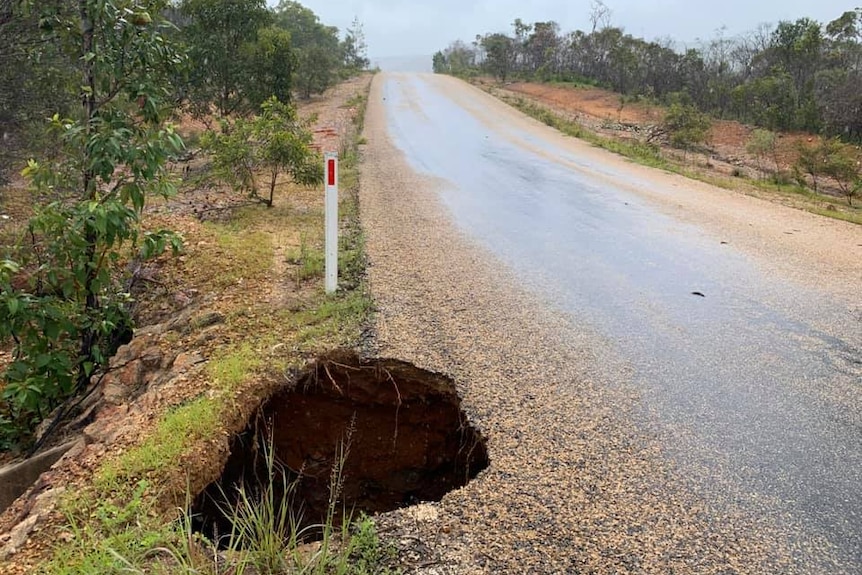 Hole in remote road