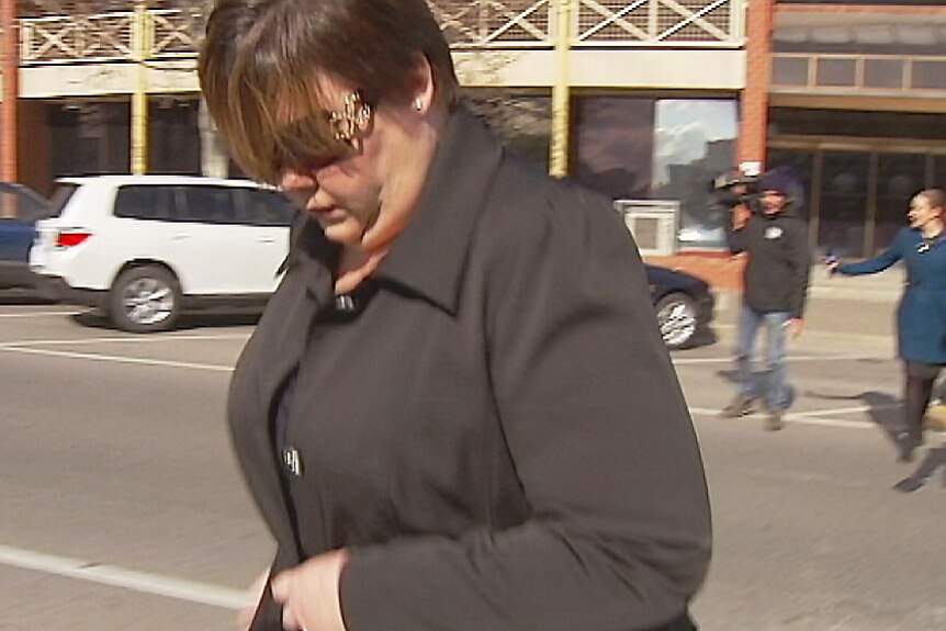 Angie Walsh outside court
