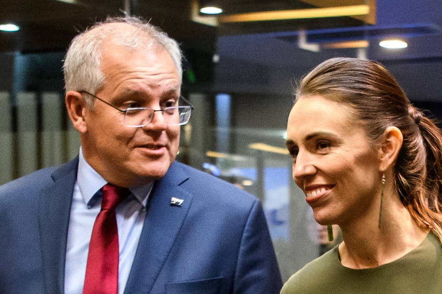 Scott Morrison speaks to Jacinda Ardern