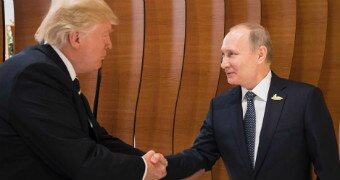 Trump and putin shake hands ahead of G20