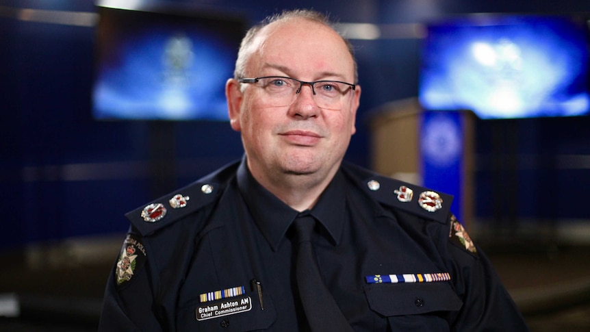 Chief Police Commissioner Graham Ashton at the Victoria Police Centre.